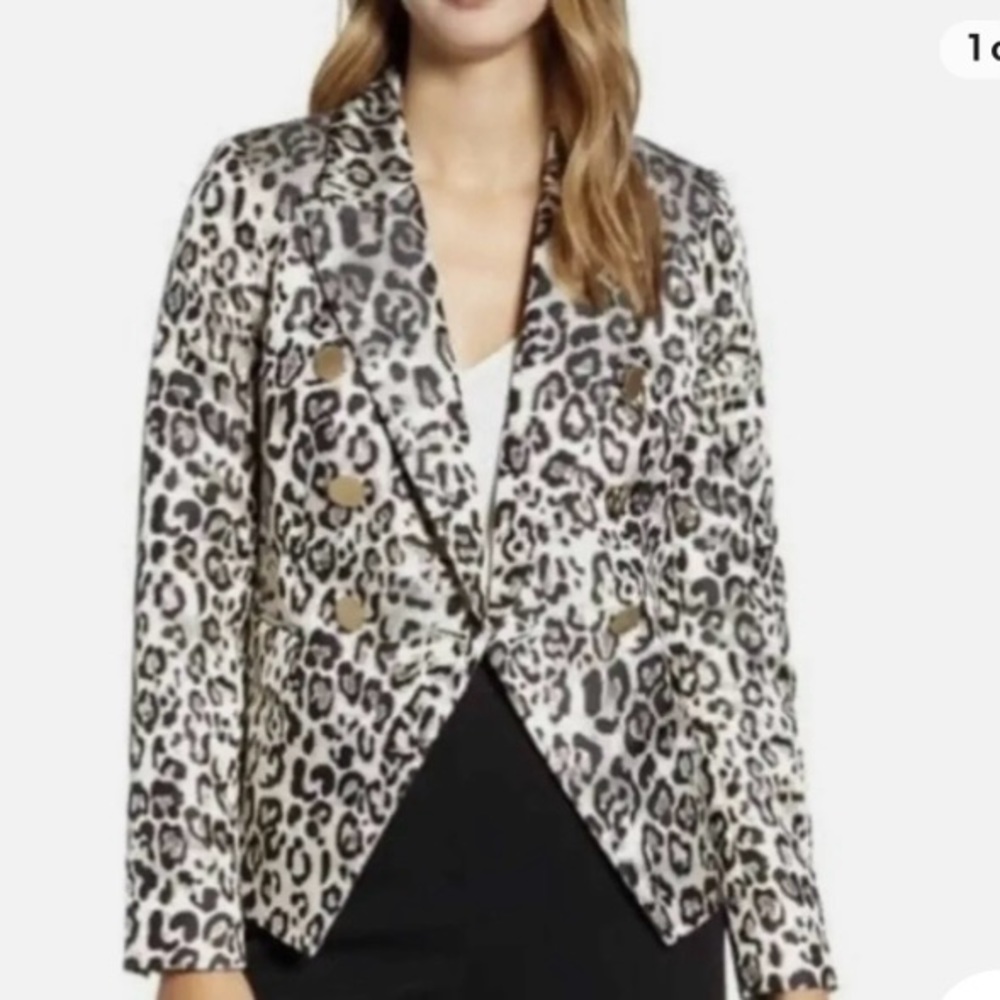 Rachel Parcell gold metallic leopard print blazer.Size S